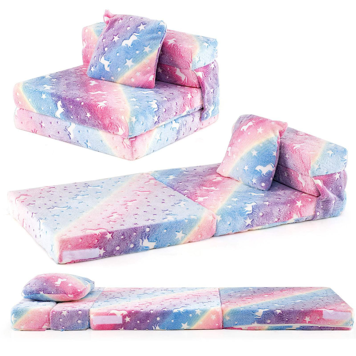 HONEY JOY Glow in The Dark Kids Folding Sofa Bed Floor Mattress