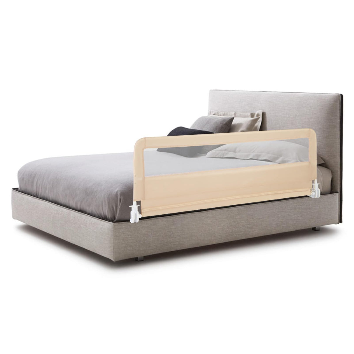 150 x 55 cm Bed Rail Guard for Toddlers, Beige - BABY JOY