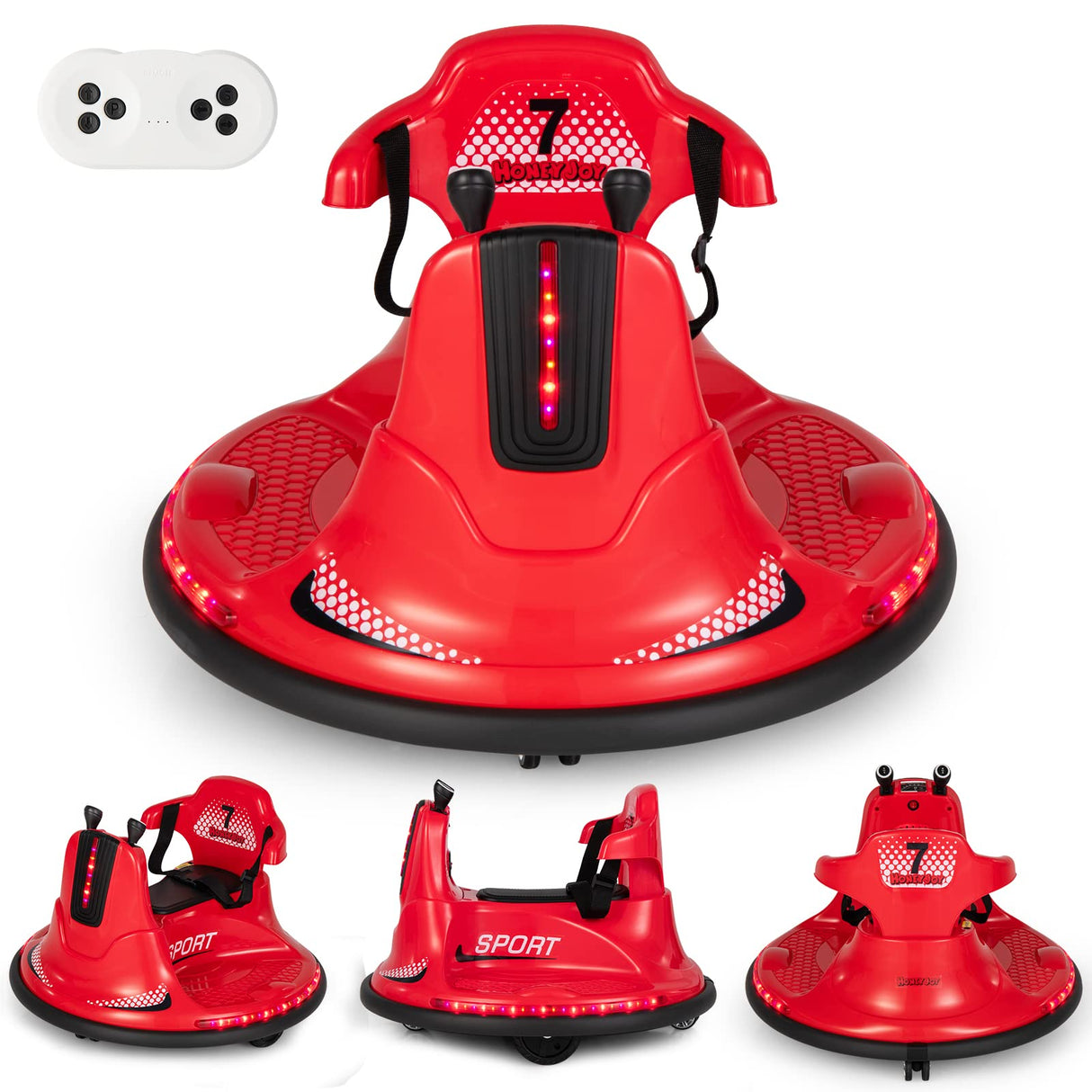 HONEY JOY Kids Ride On Bumper Car, 6V Battery Powered Electric Car