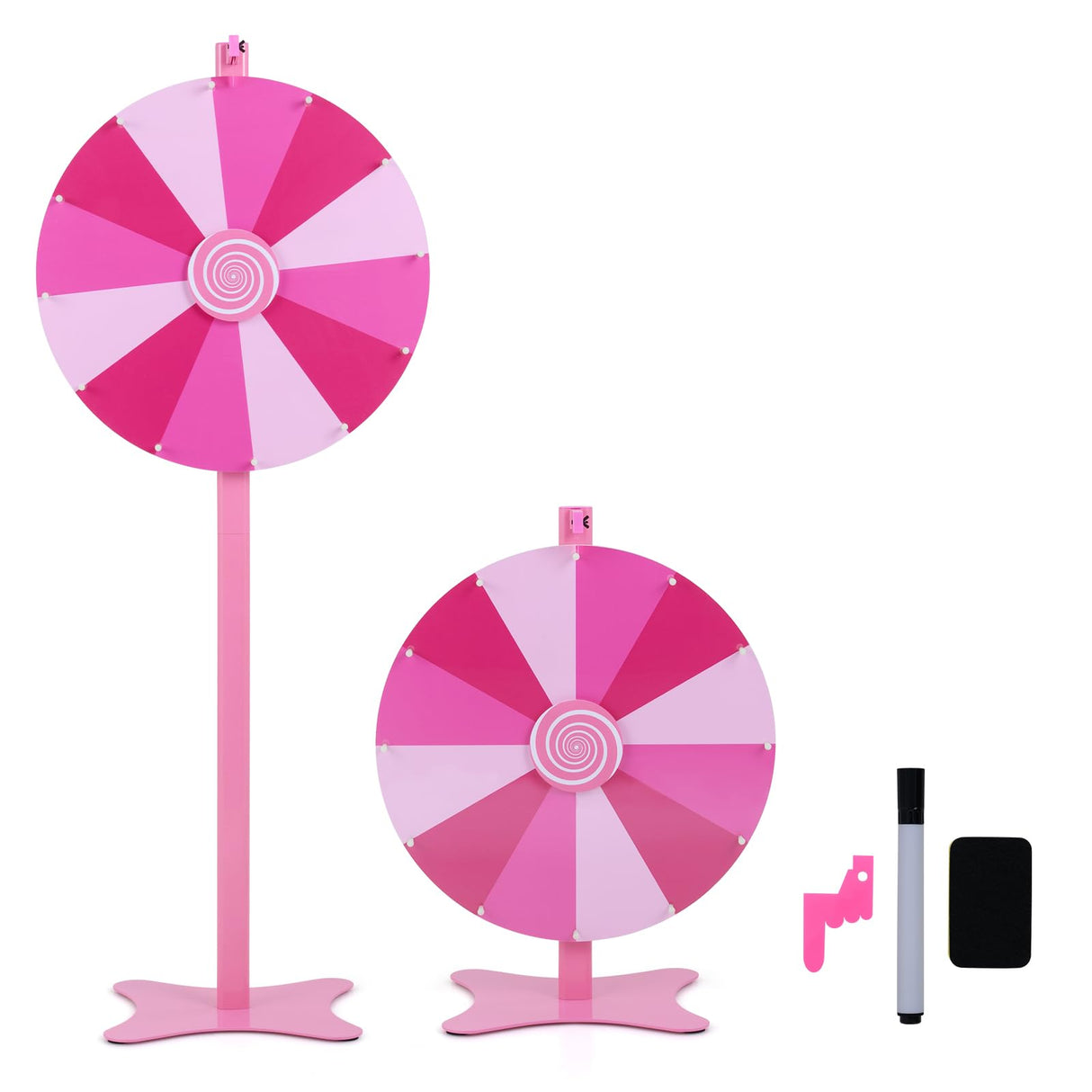 HONEY JOY 24” Height Adjustable Prize Wheel, Tabletop or Floor Standing Prize Wheel