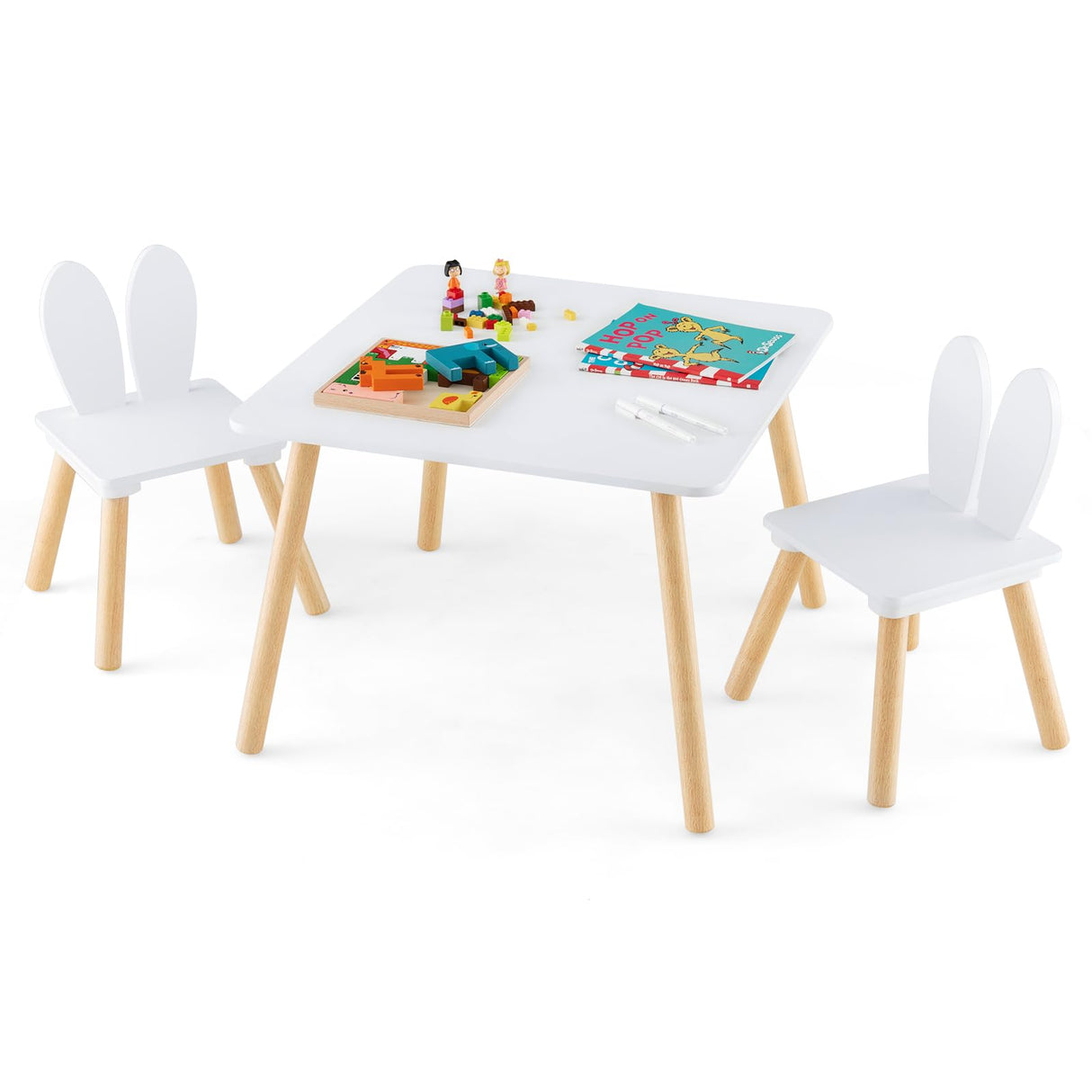 HONEY JOY Kids Table and 2 Chairs Set