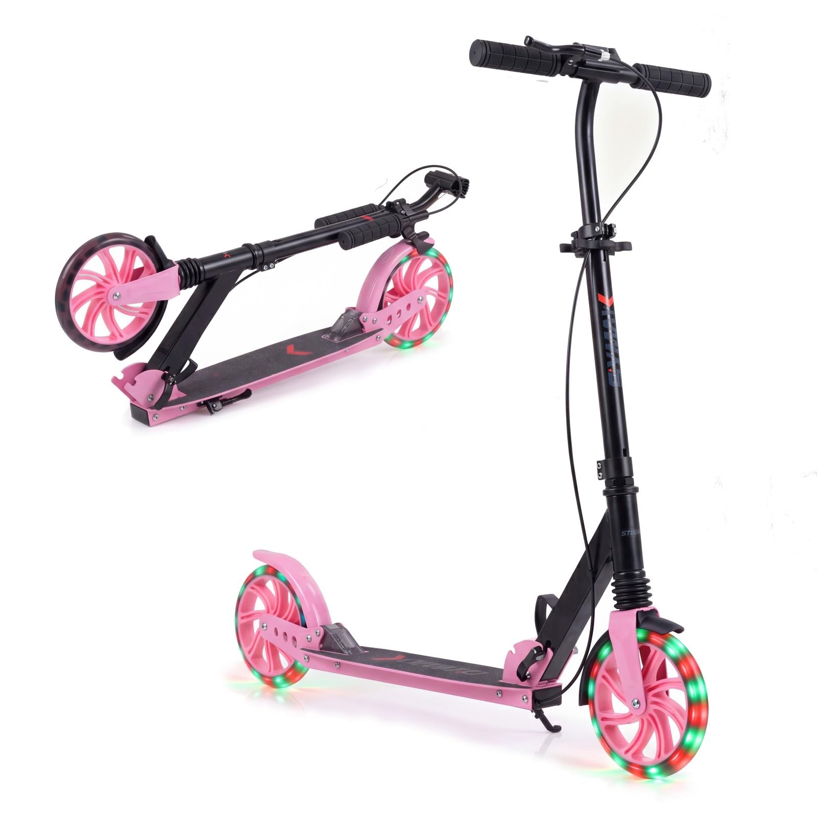 Kick Scooter with 4-Level Adjustable Handlebar, Hand Brake, Anti
