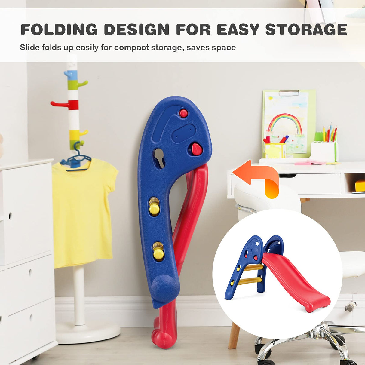 HONEY JOY Kid Folding Sliding w/Triangle Structure