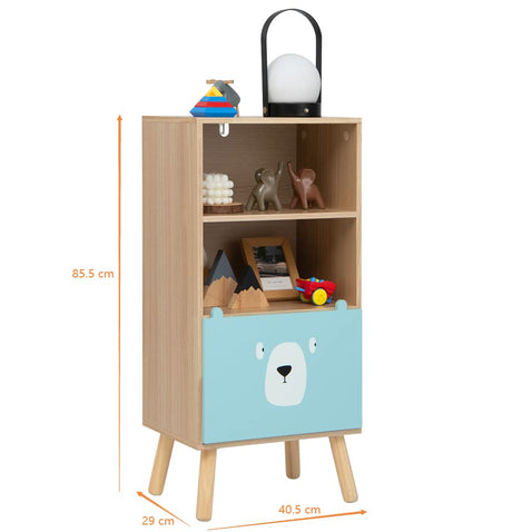 HONEY JOY 3-Tier Kids Wooden Bookshelf, Storage Shelf for Toddlers