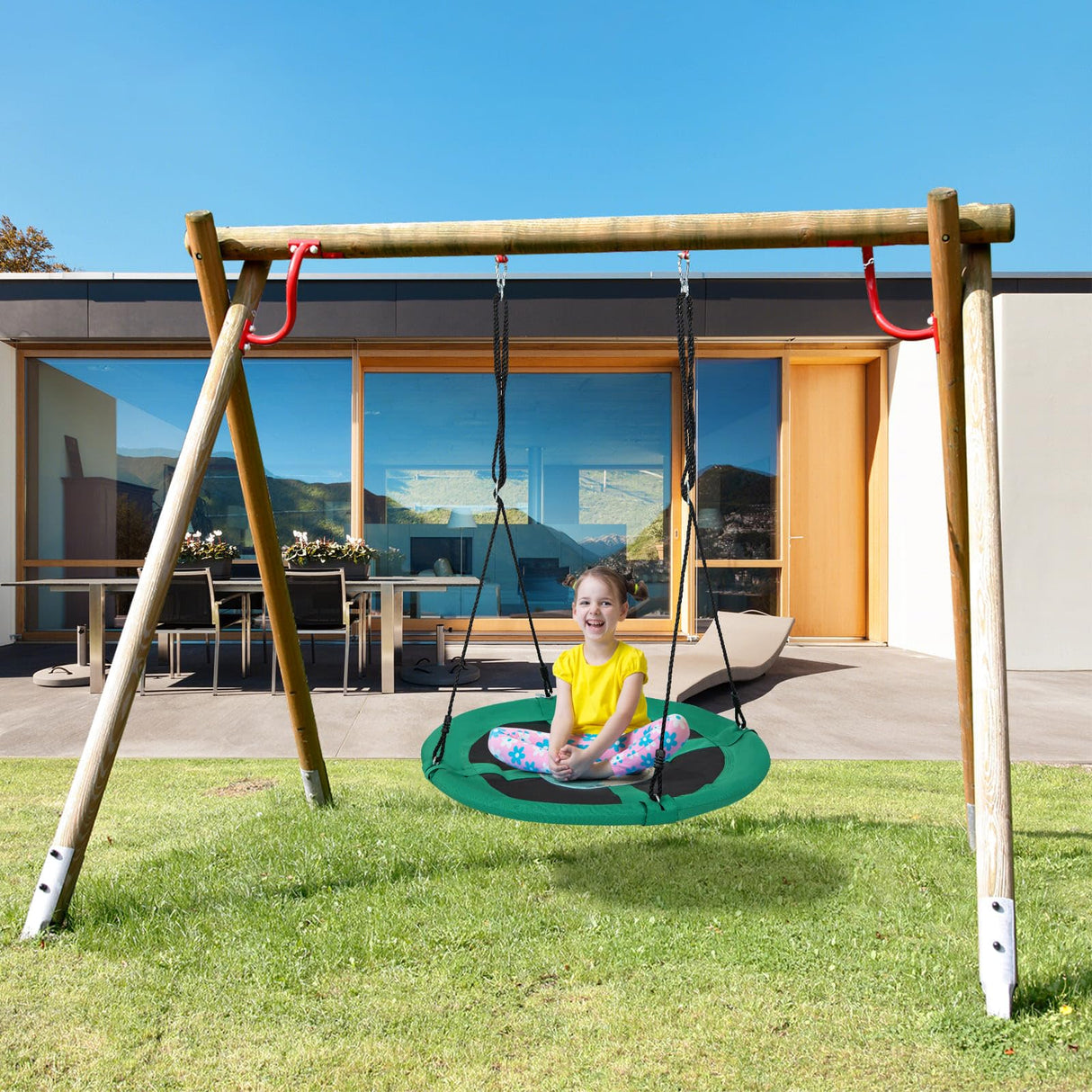 HONEY JOY 40”/100CM Saucer Tree Swing, Kids Flying Circle Swing Seat