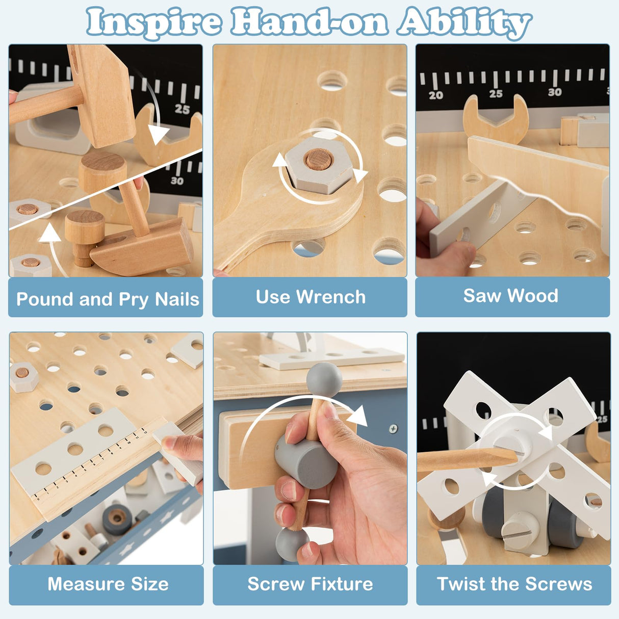 HONEY JOY Kids Play Tool Workbench Set