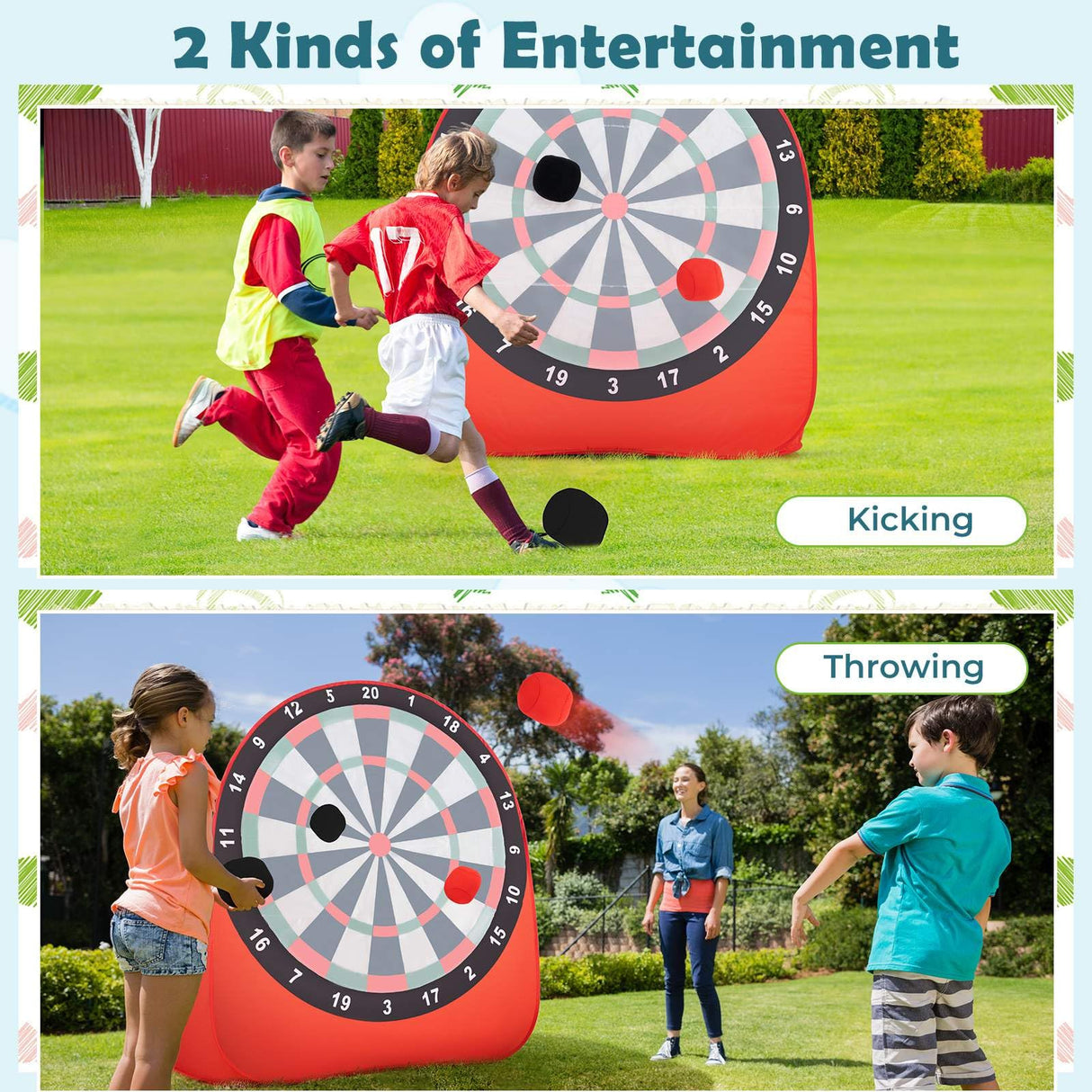 Foldable and Portable Large Dart Board for Kids
