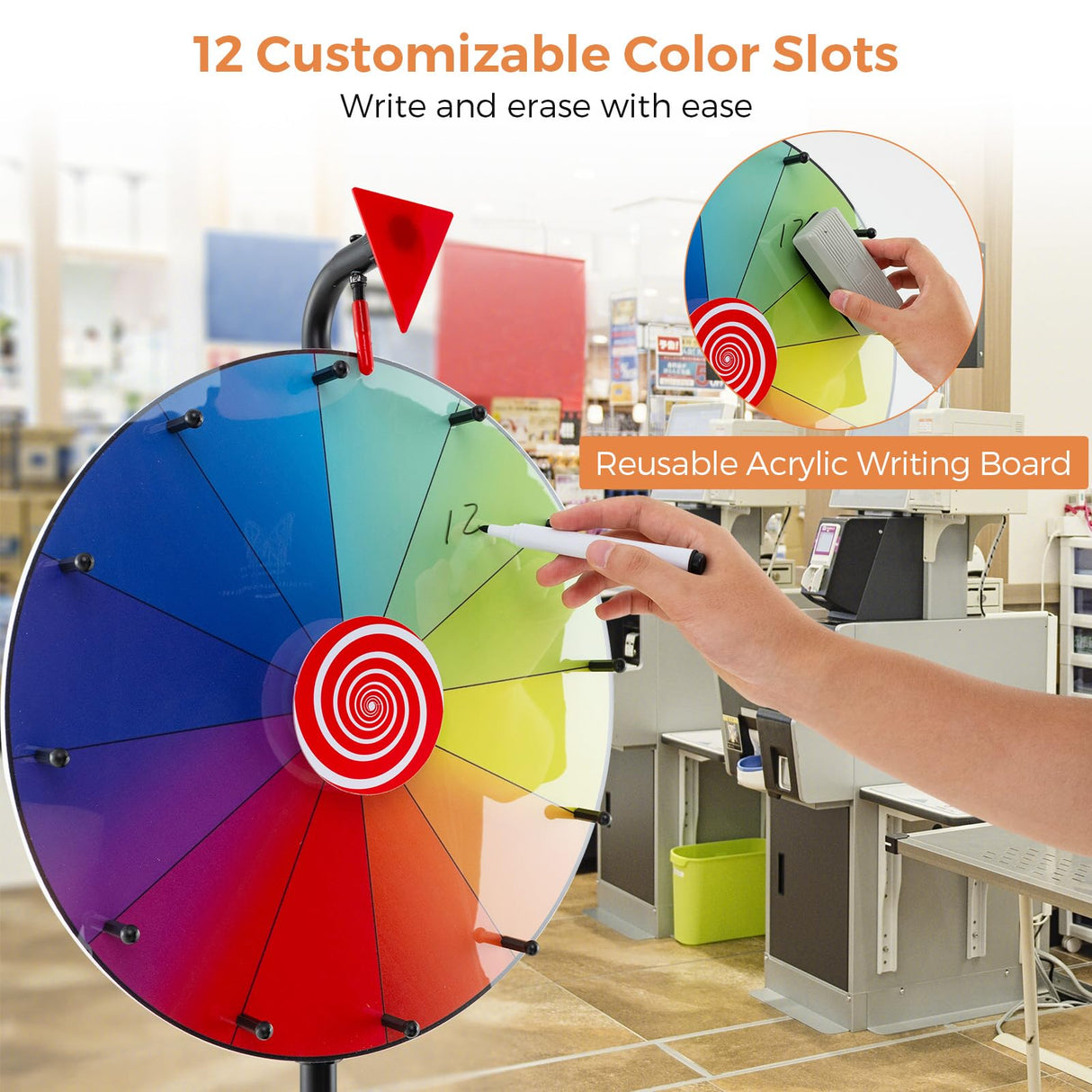 HONEY JOY 16" Height Adjustable Prize Wheel