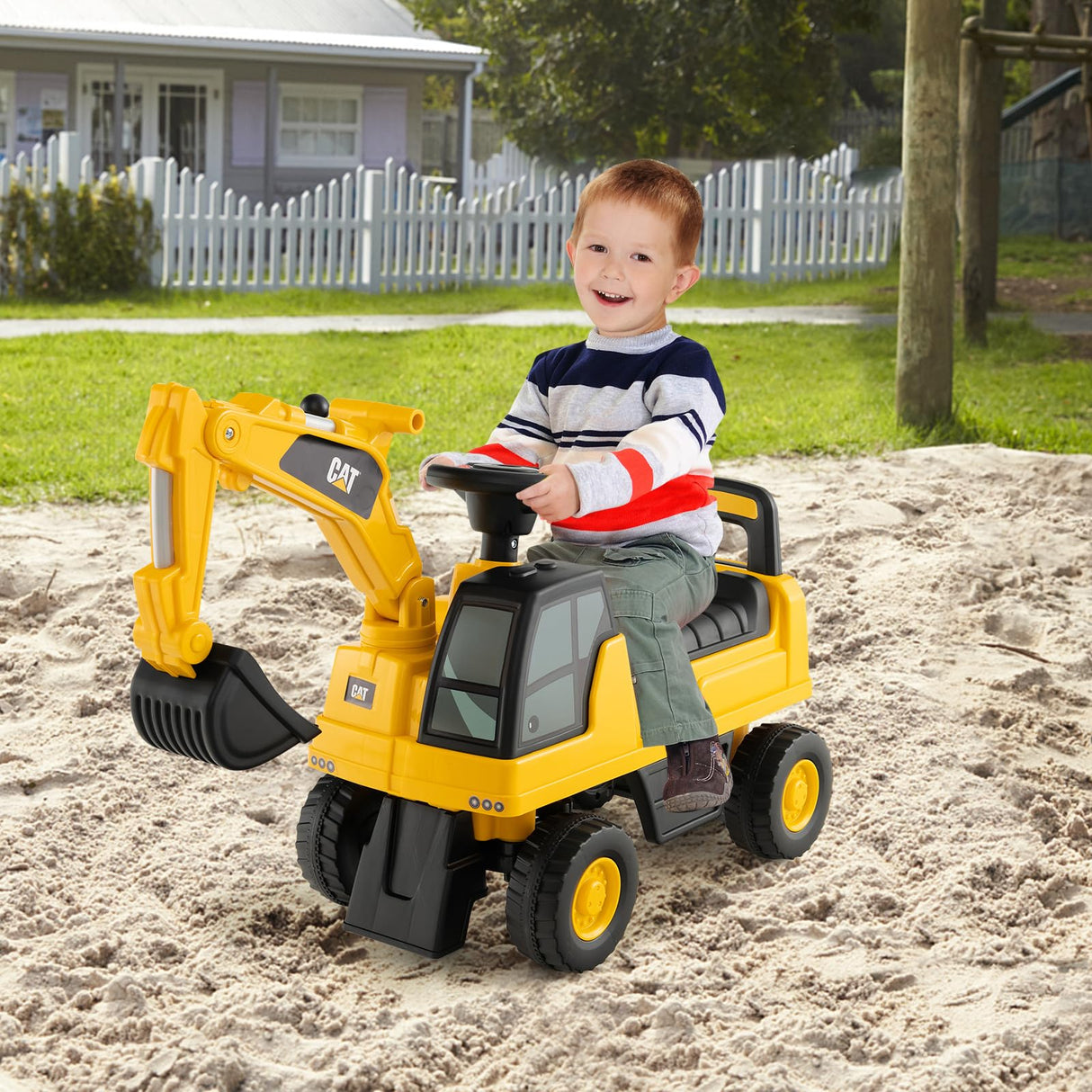HONEY JOY Kid's Rid-On Digger, Functional Excavator Toy