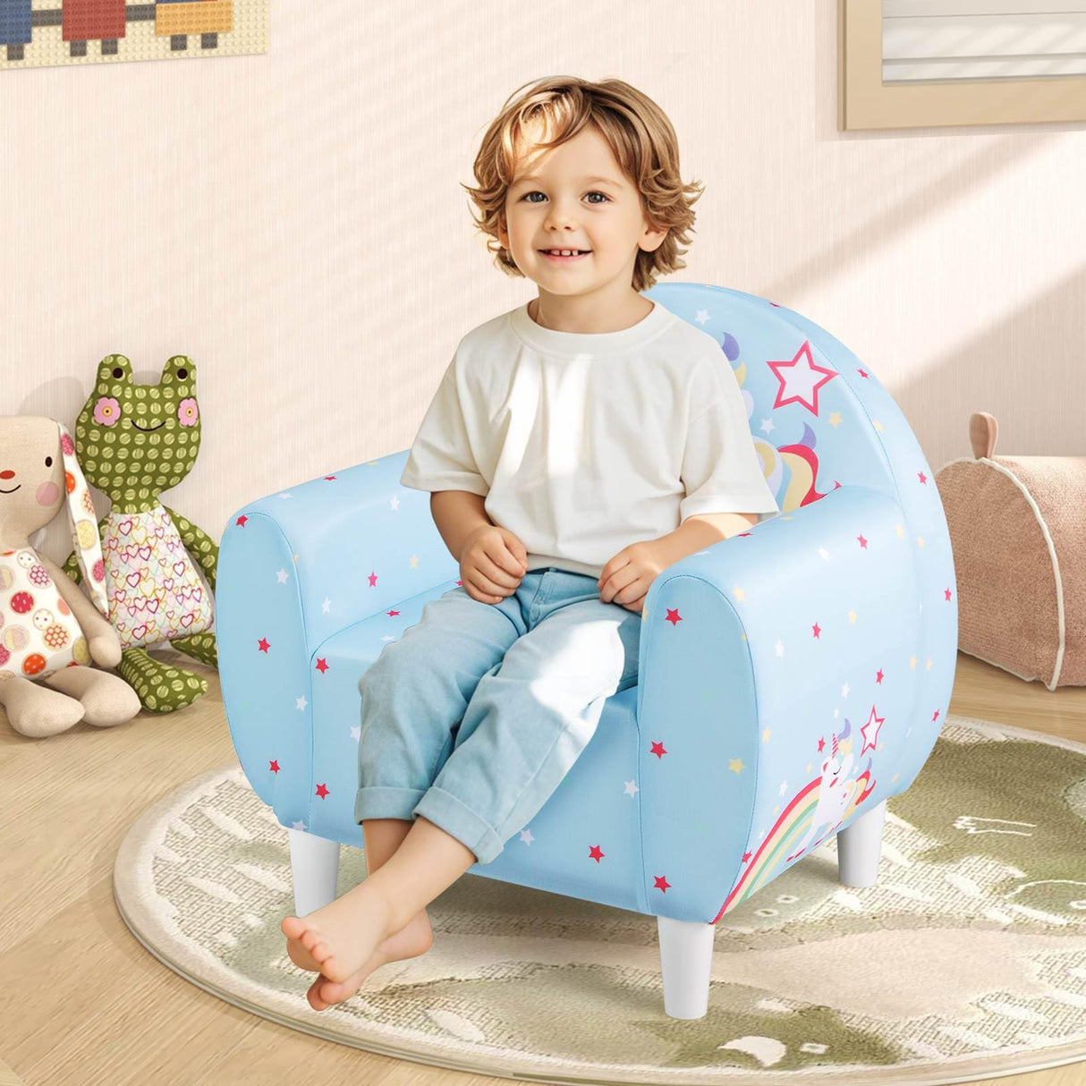 HONEY JOY Kids Sofa, Toddler Upholstered Armchair