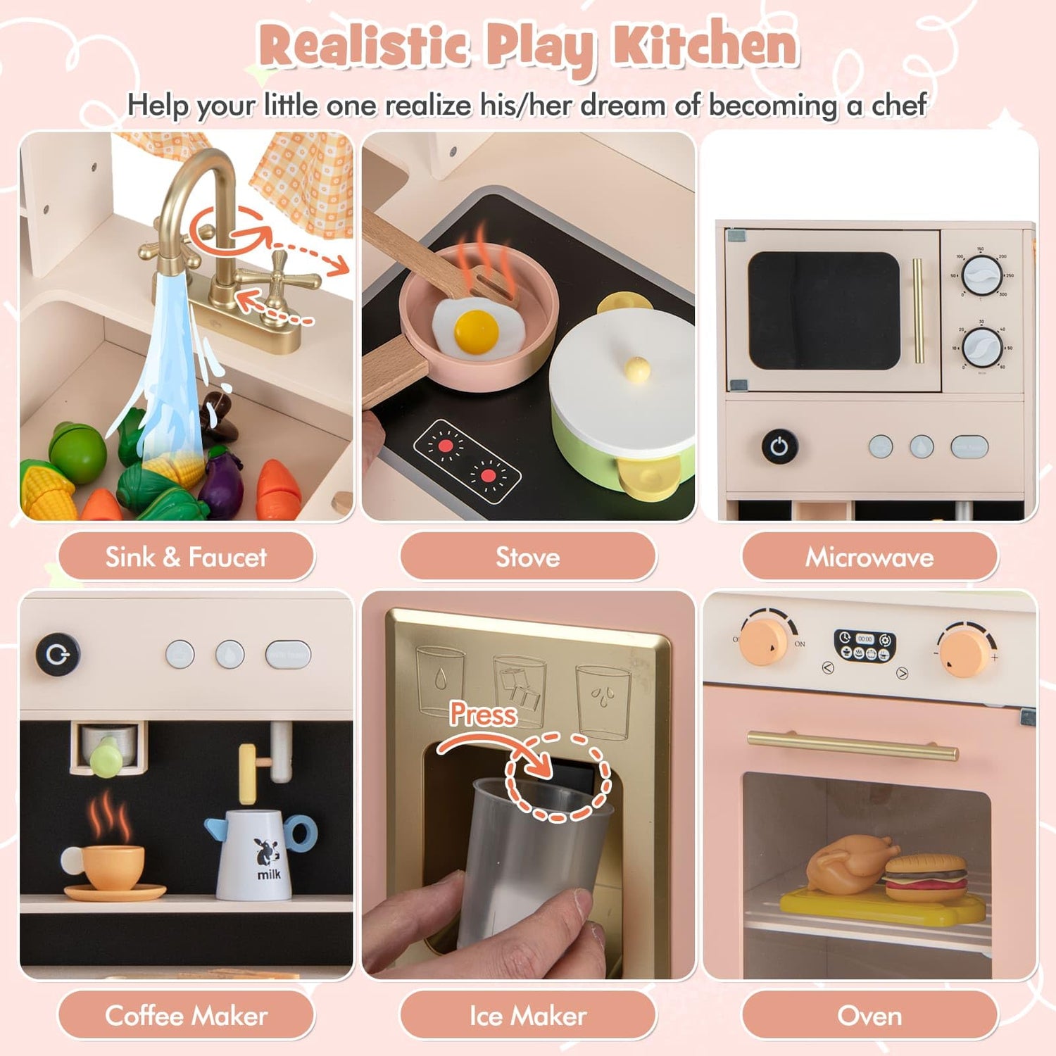 HONEY JOY Kids Kitchen Playset