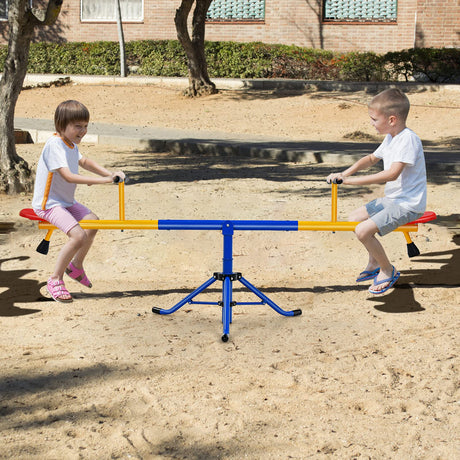 HONEY JOY Kids Seesaw, Swivel Teeter Totter Playground Equipment for Children w/360 Degree Rotation