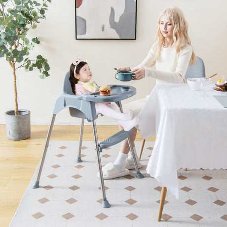 BABY JOY Baby High Chair, 4 in 1 Convertible Highchair with Adjustable Legs