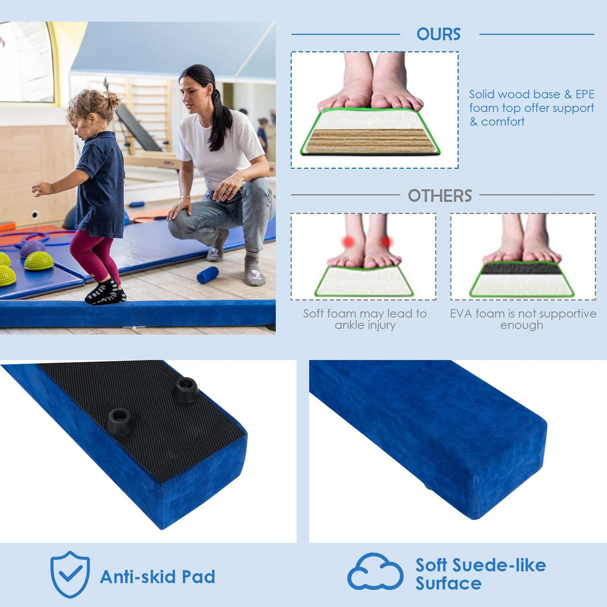 Folding Balance Beam, Portable Gymnastic Beam