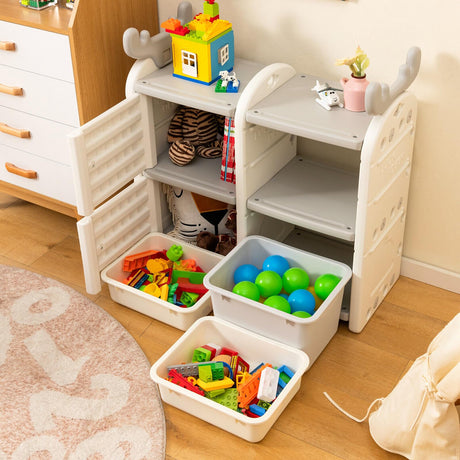 HONEY JOY Kids Toy Storage Organiser, Toy Chest and Bookshelf