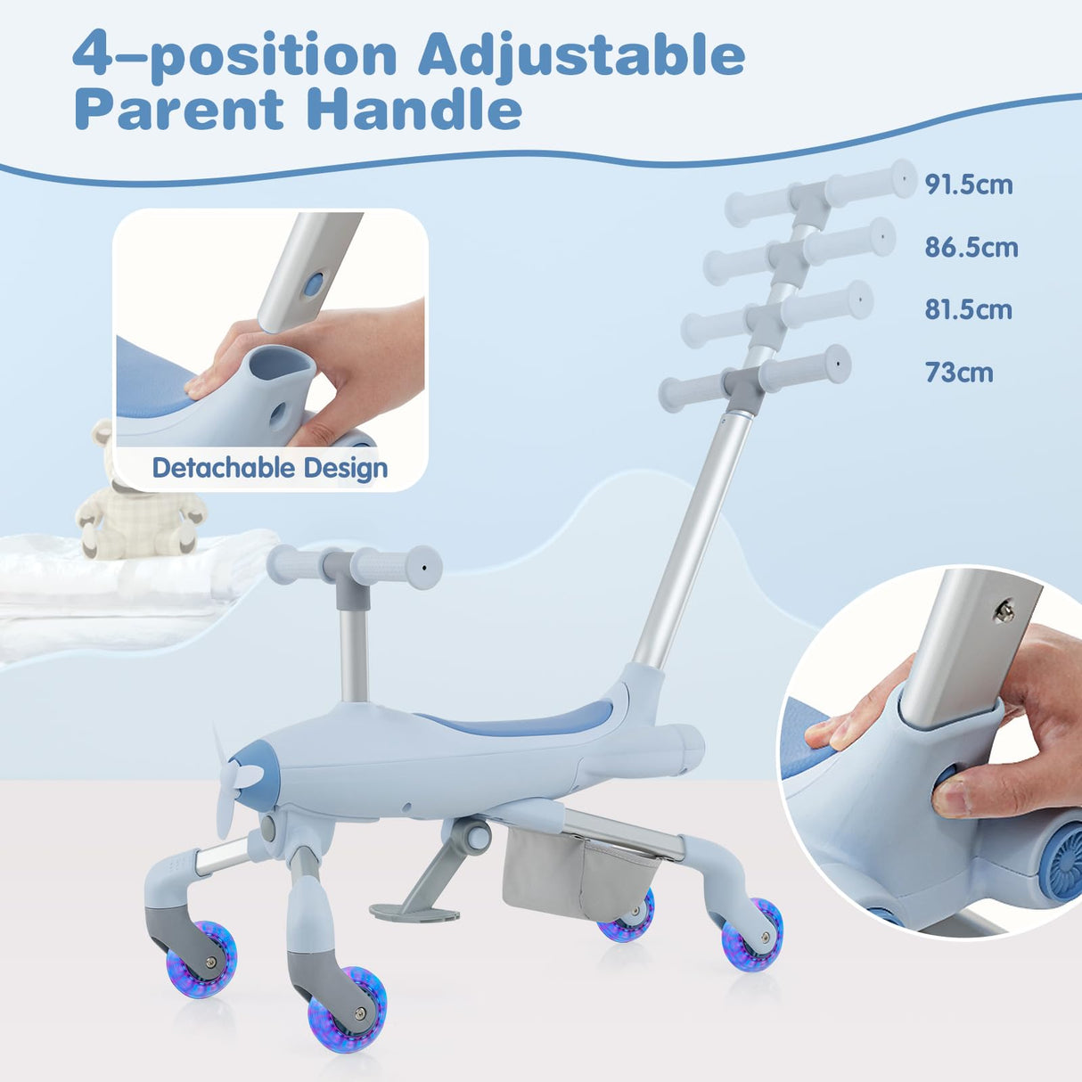 HONEY JOY 2-in-1 Kids Ride-on Push Car