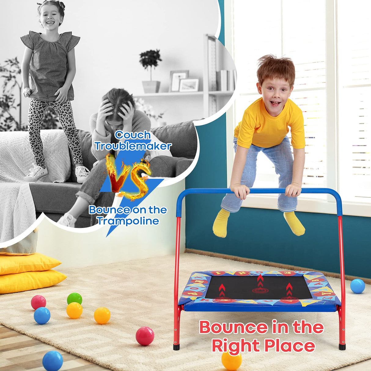 36” Square Toddler Trampoline - Babyjoy