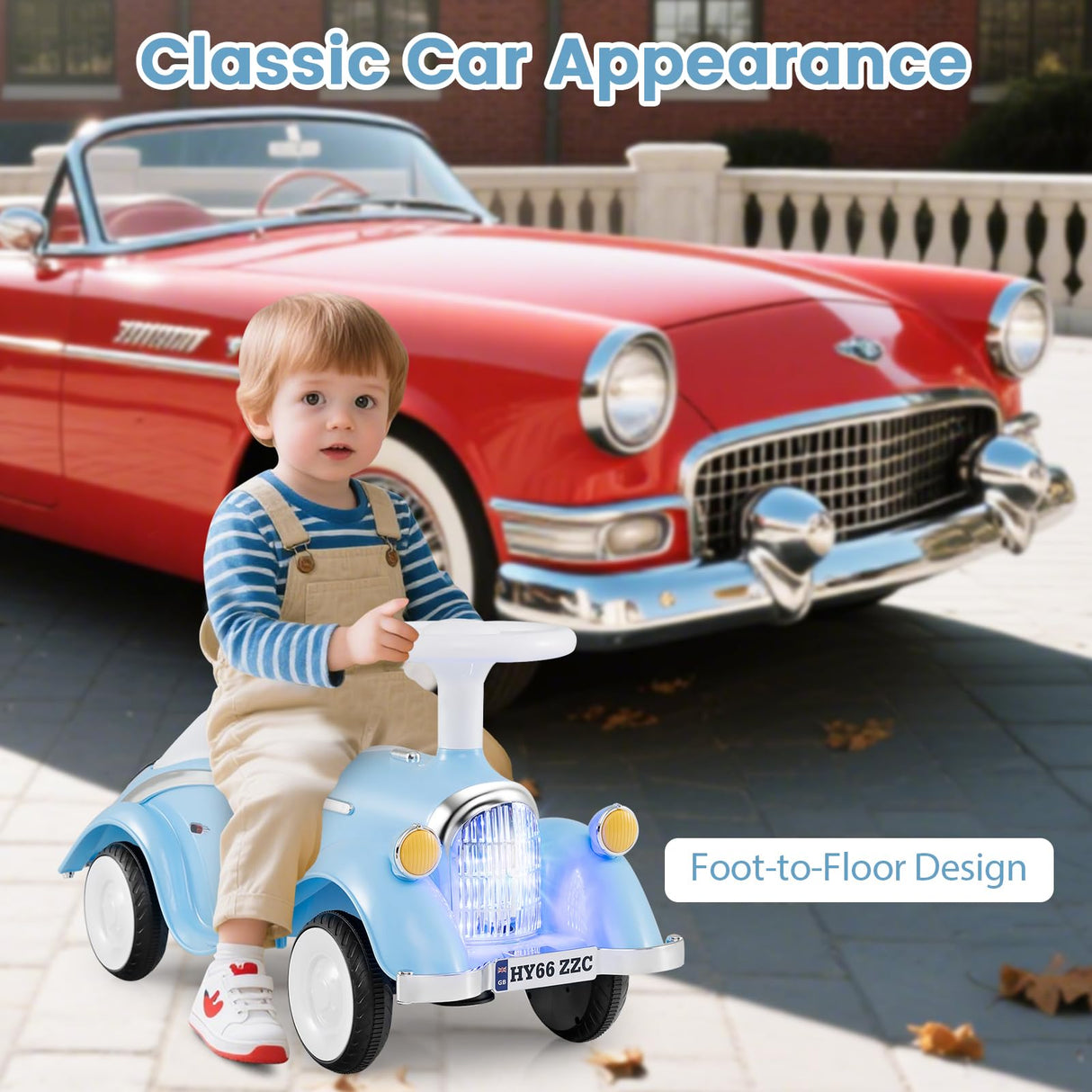 Toddler Ride on Toy, Classic Foot to Floor Kid Sliding Car with Steering Wheel