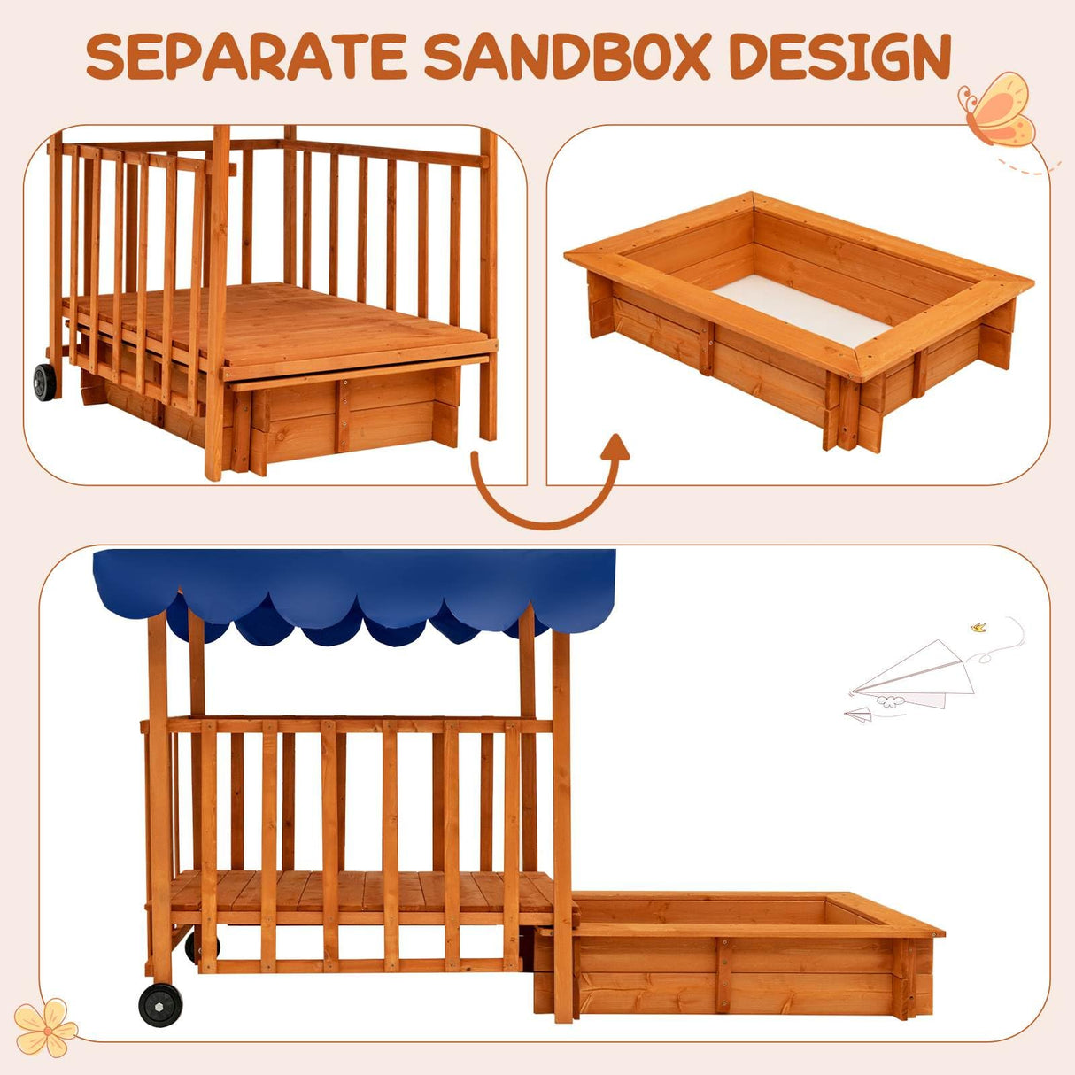 Kids Wooden Sandpit