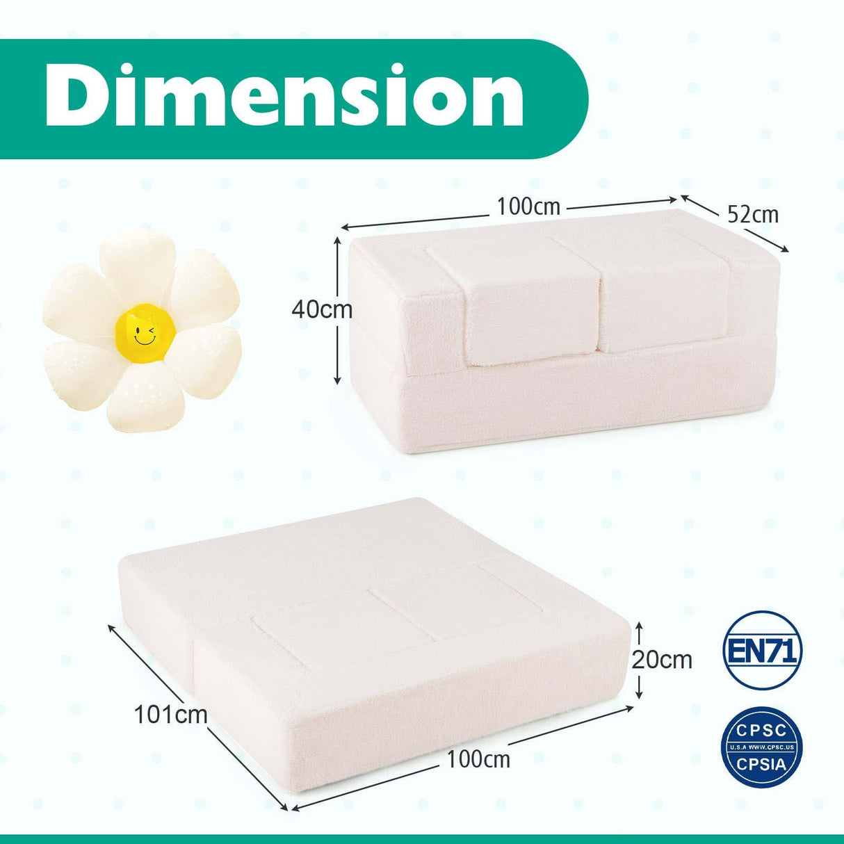 Baby Joy Convertible Foam Armchair for Children