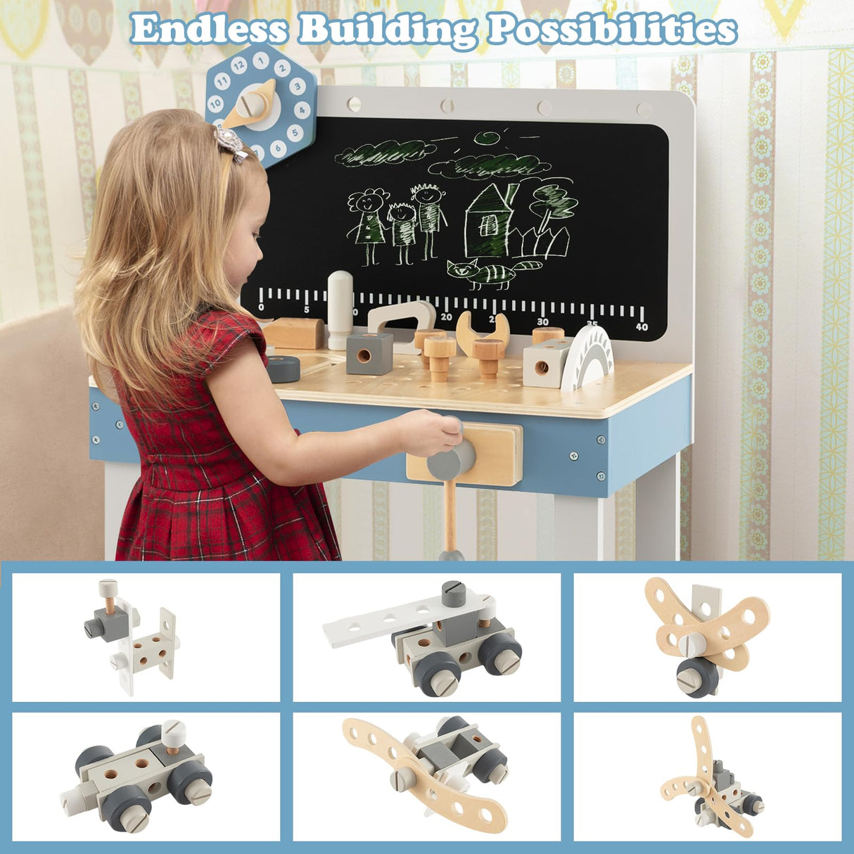 HONEY JOY Kids Play Tool Workbench Set