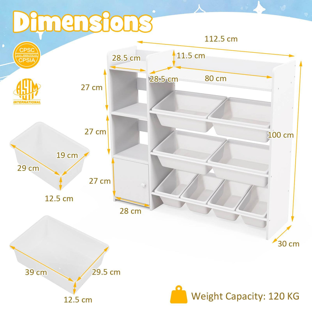 HONEY JOY Kids Bookshelf, Toy Storage Organiser