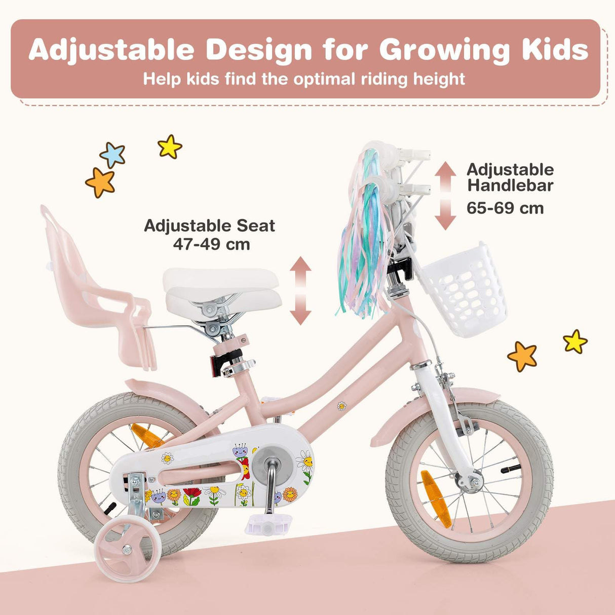 HONEY JOY Kids Bike, 12 / 14 Inch Children Bicycle