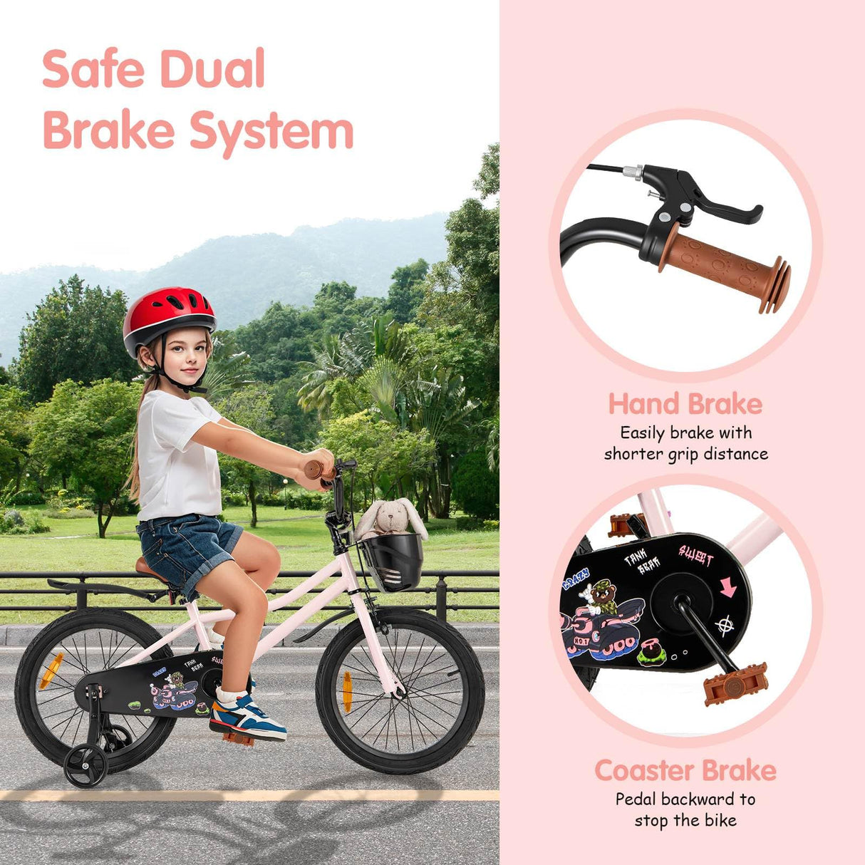 HONEY JOY 14 16 18 Inch Kids Bicycle for 3-8 Years Old