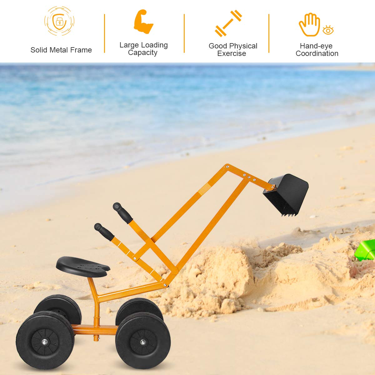 BABY JOY Kids Ride-on Sand Digger with Wheels