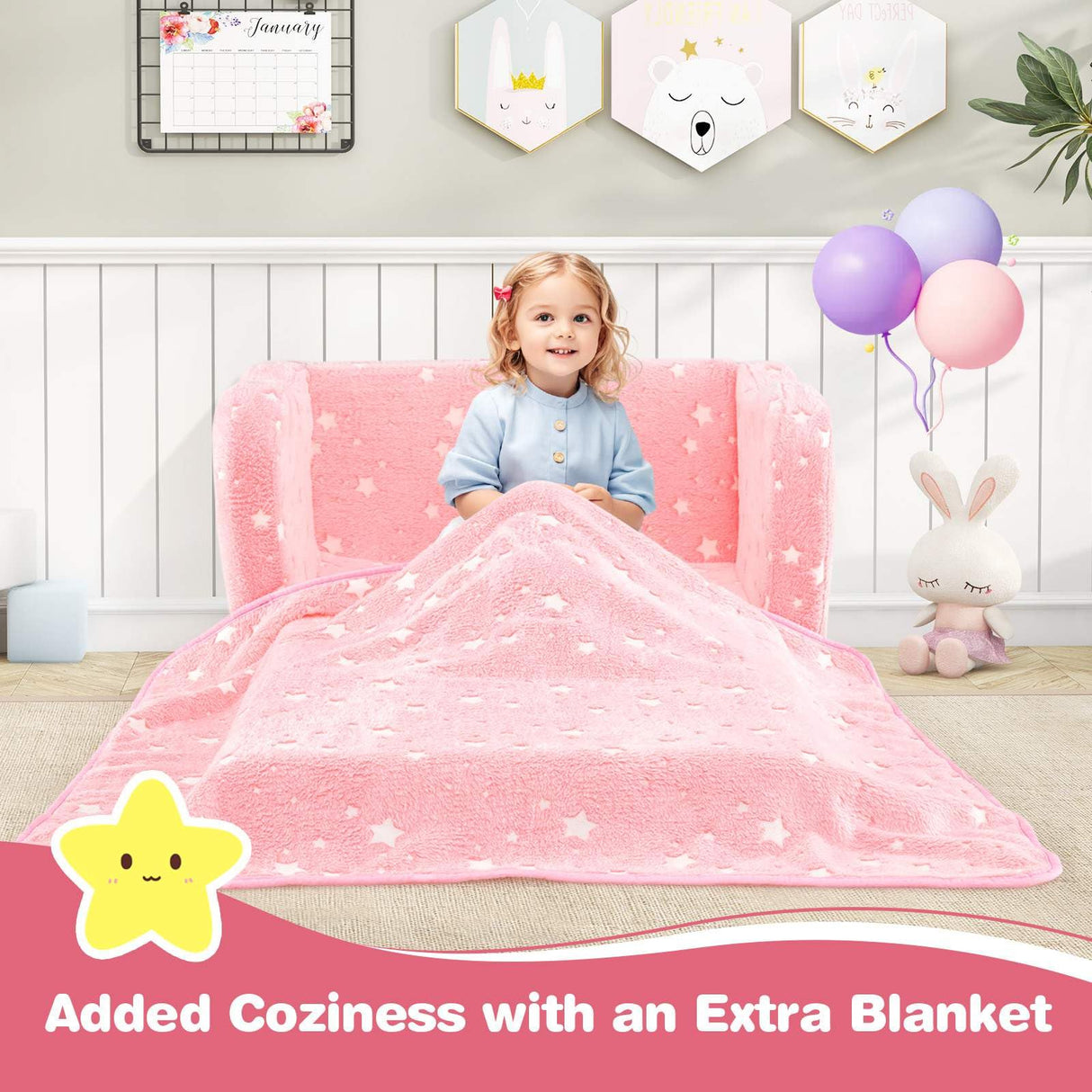 Glow in The Dark Toddler Chair with Blanket