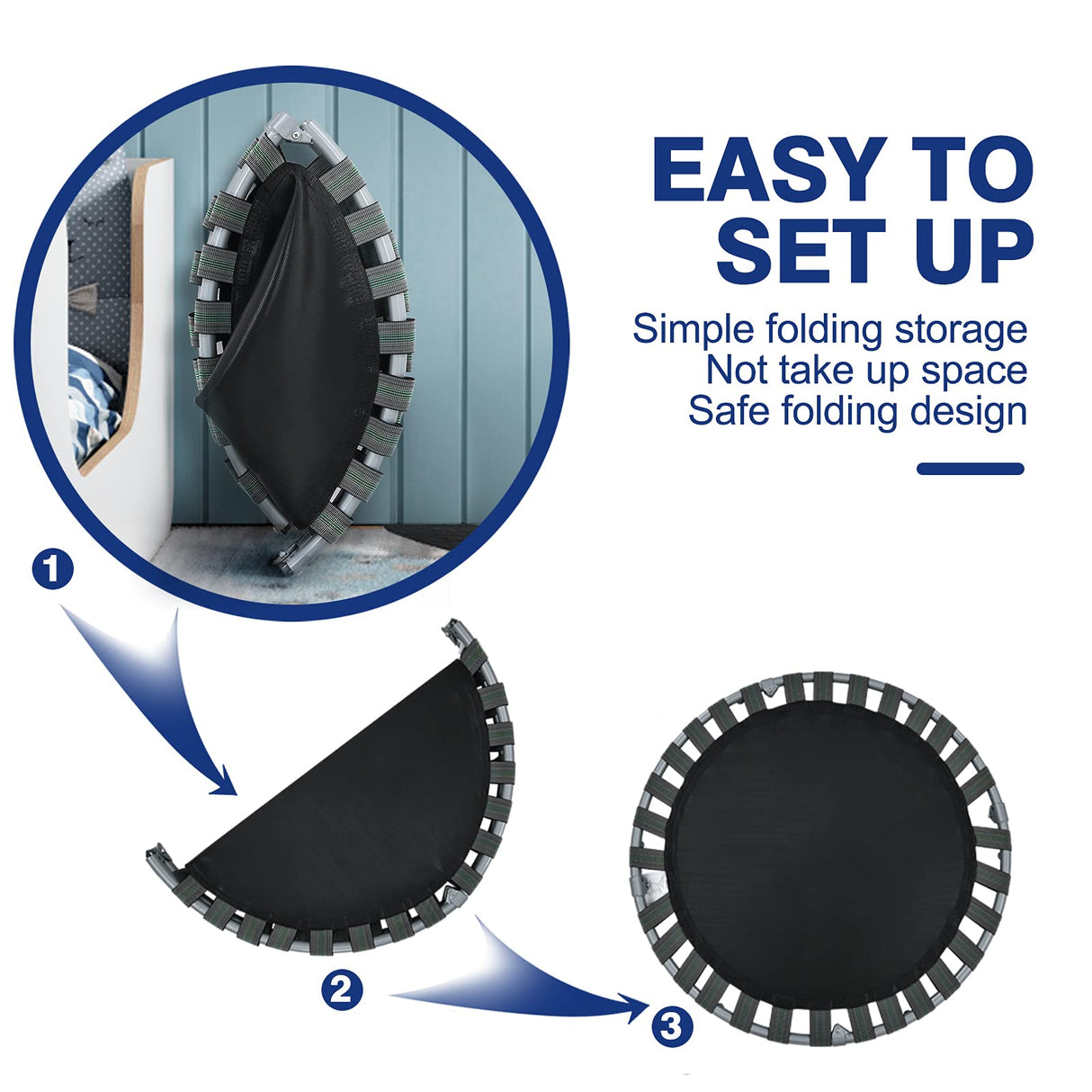 HONEY JOY 36” Kids Trampoline, Foldable Toddler Trampoline for Indoor and Outdoor