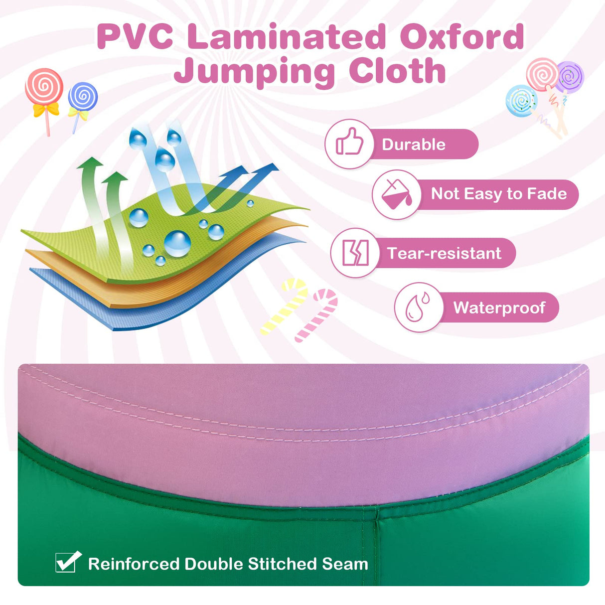 HONEY JOY Inflatable Water Slide, Wet Dry Inflatable Water Park Jumping Castle