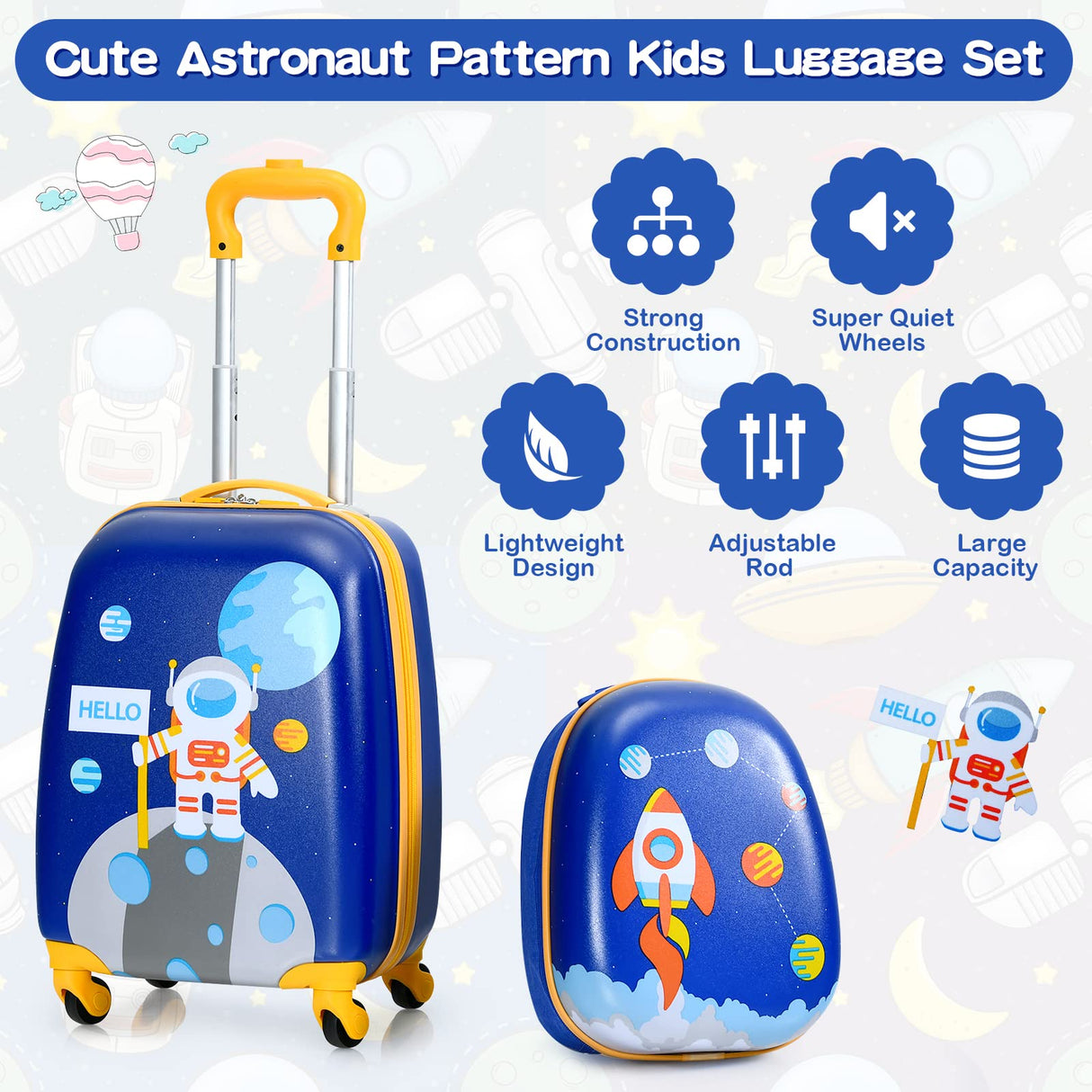 BABY JOY 2 PCS Kids Luggage Set