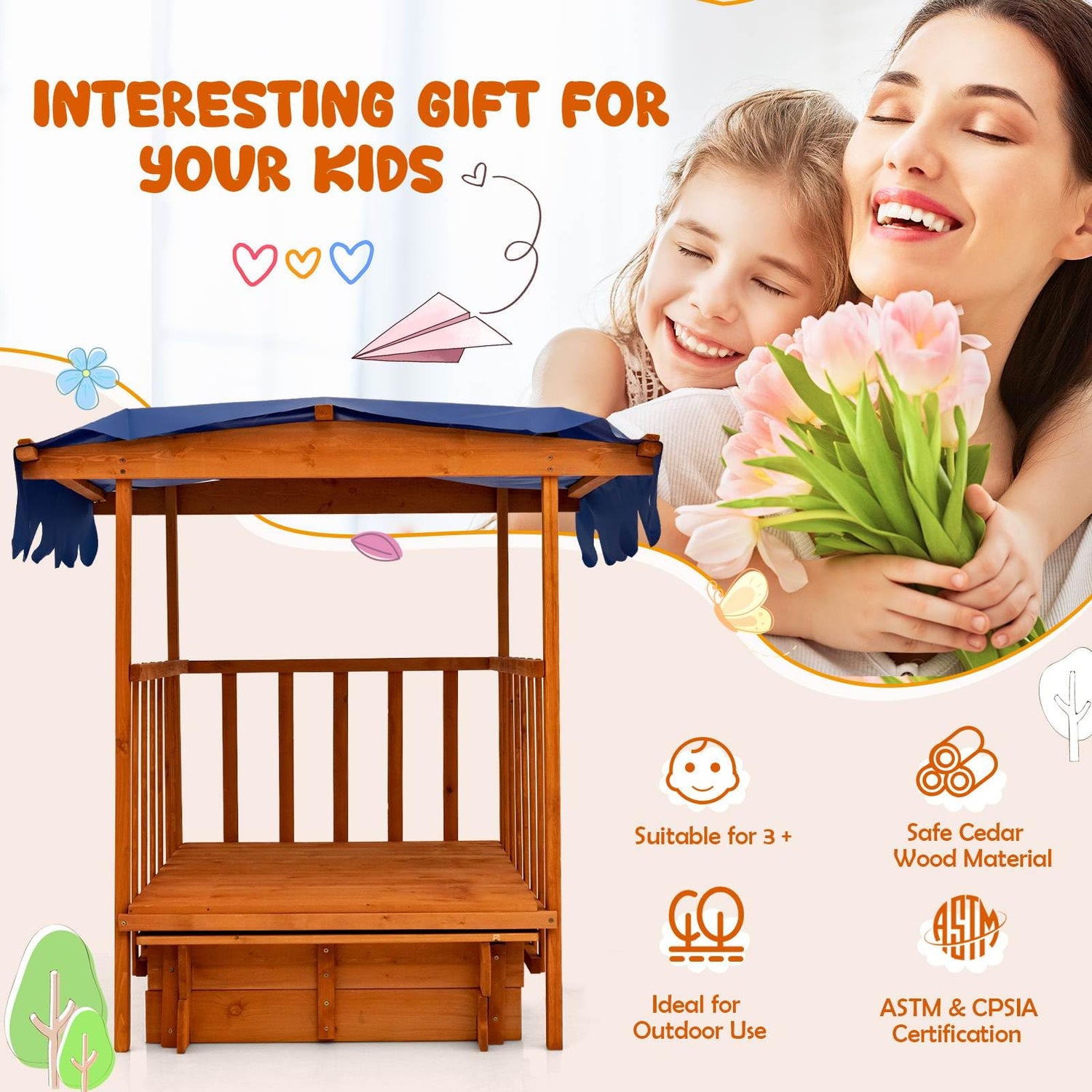 Kids Wooden Sandpit