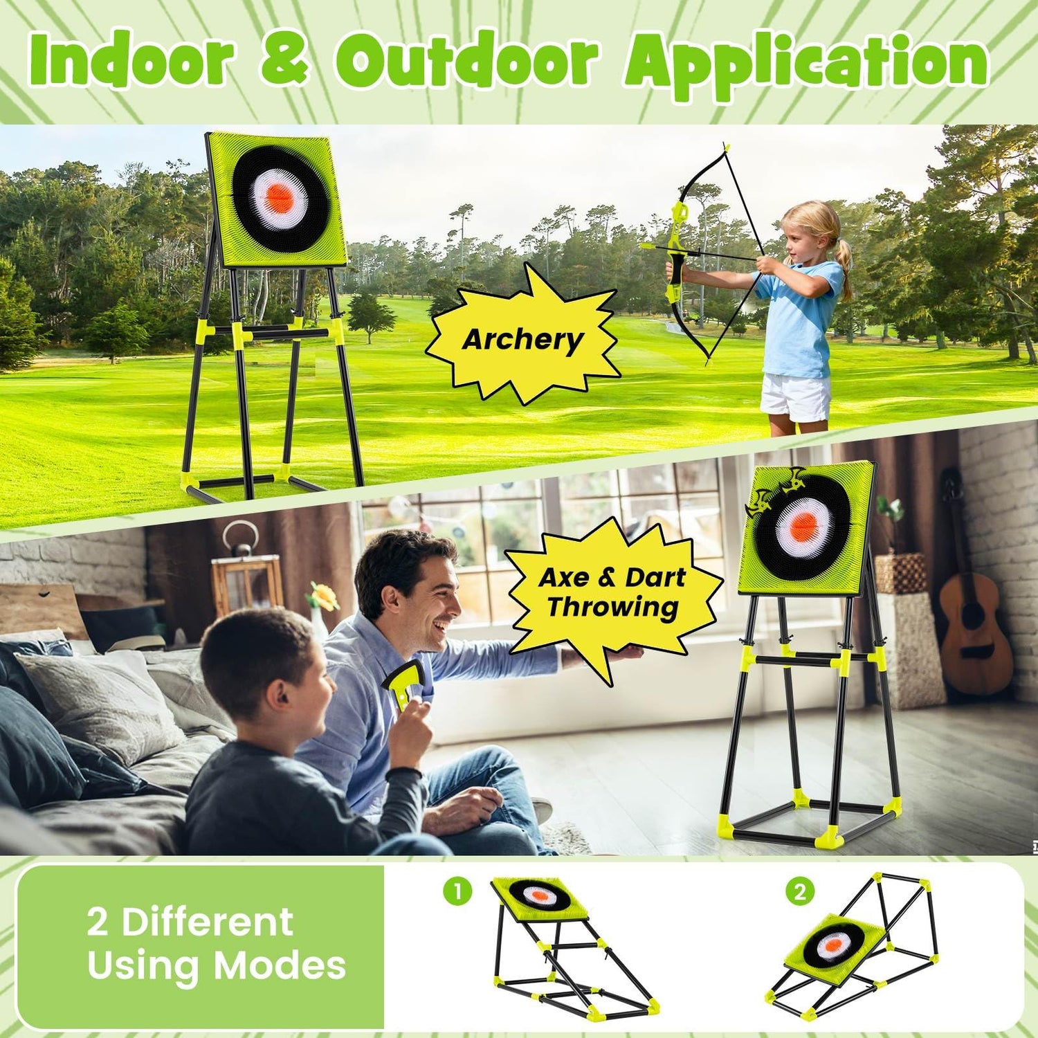 4 in 1 Throwing Target Set, Kids Throwing Game w/Bristle Target