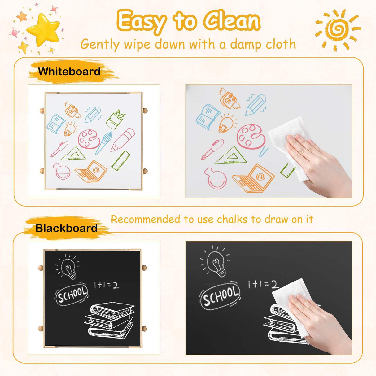 4-in-1 Kids Table and Chairs Set with Reversible Whiteboard for Arts Robot Style