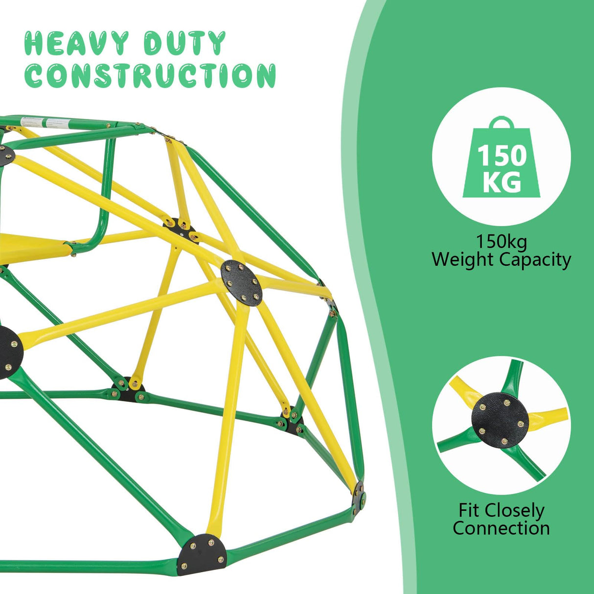 HONEY JOY Climbing Dome & Play Set, 8FT Geometric Dome Climber