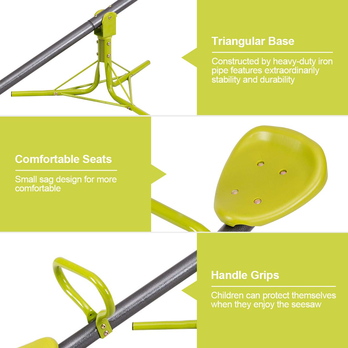 Swivel Children Teeter Totter Outdoor Play Set for 2 Children