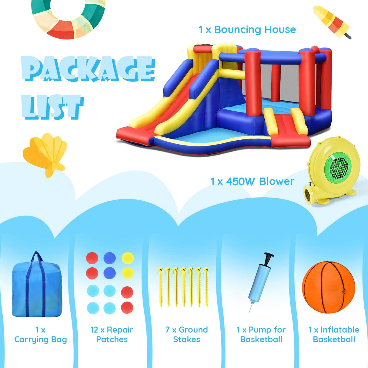 HONEY JOY Inflatable Bounce House with Large Jumping Area