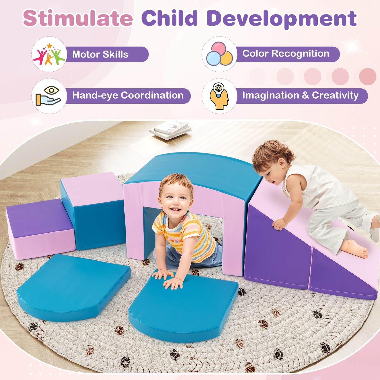 6 PCS Foam Climbing Blocks - Baby Joy