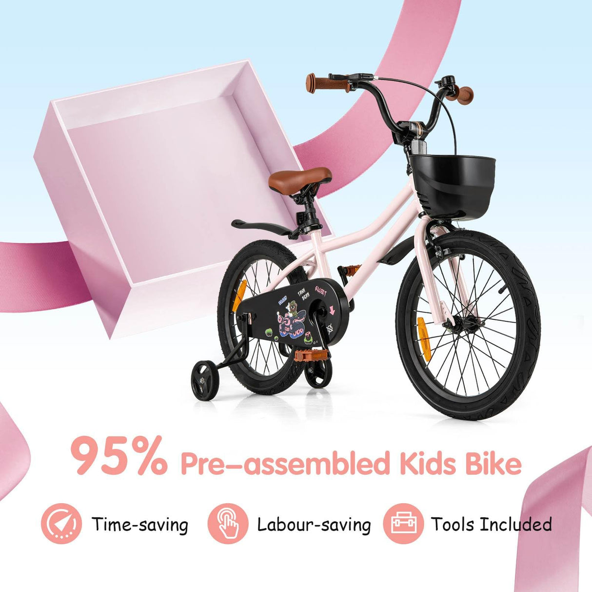 HONEY JOY 14 16 18 Inch Kids Bicycle for 3-8 Years Old