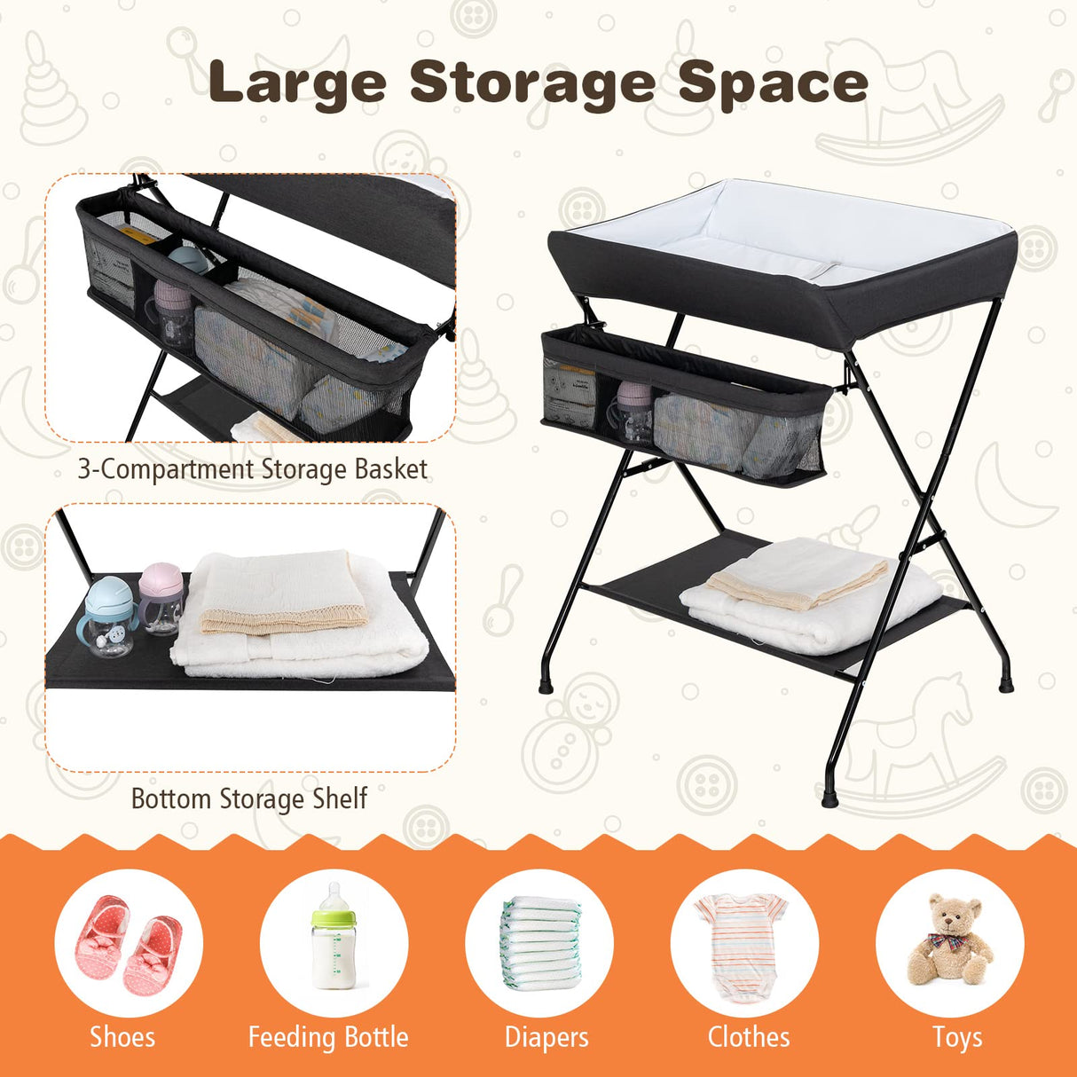 BABY JOY Baby Portable Changing Table