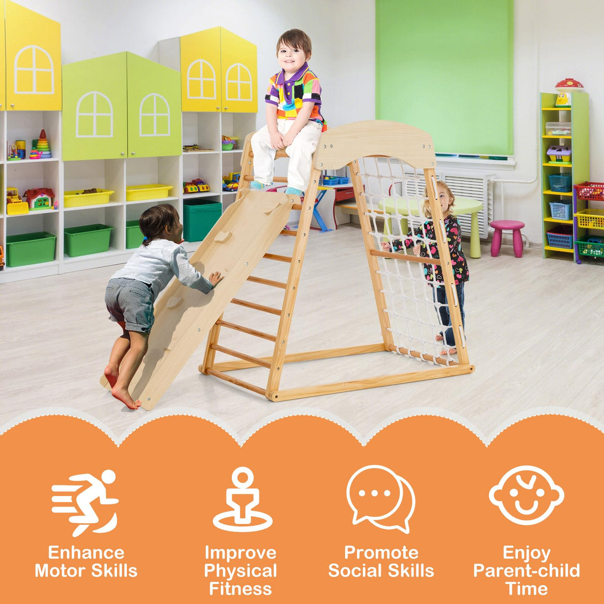 HONEY JOY 6-in-1 Indoor Jungle Gym Climber