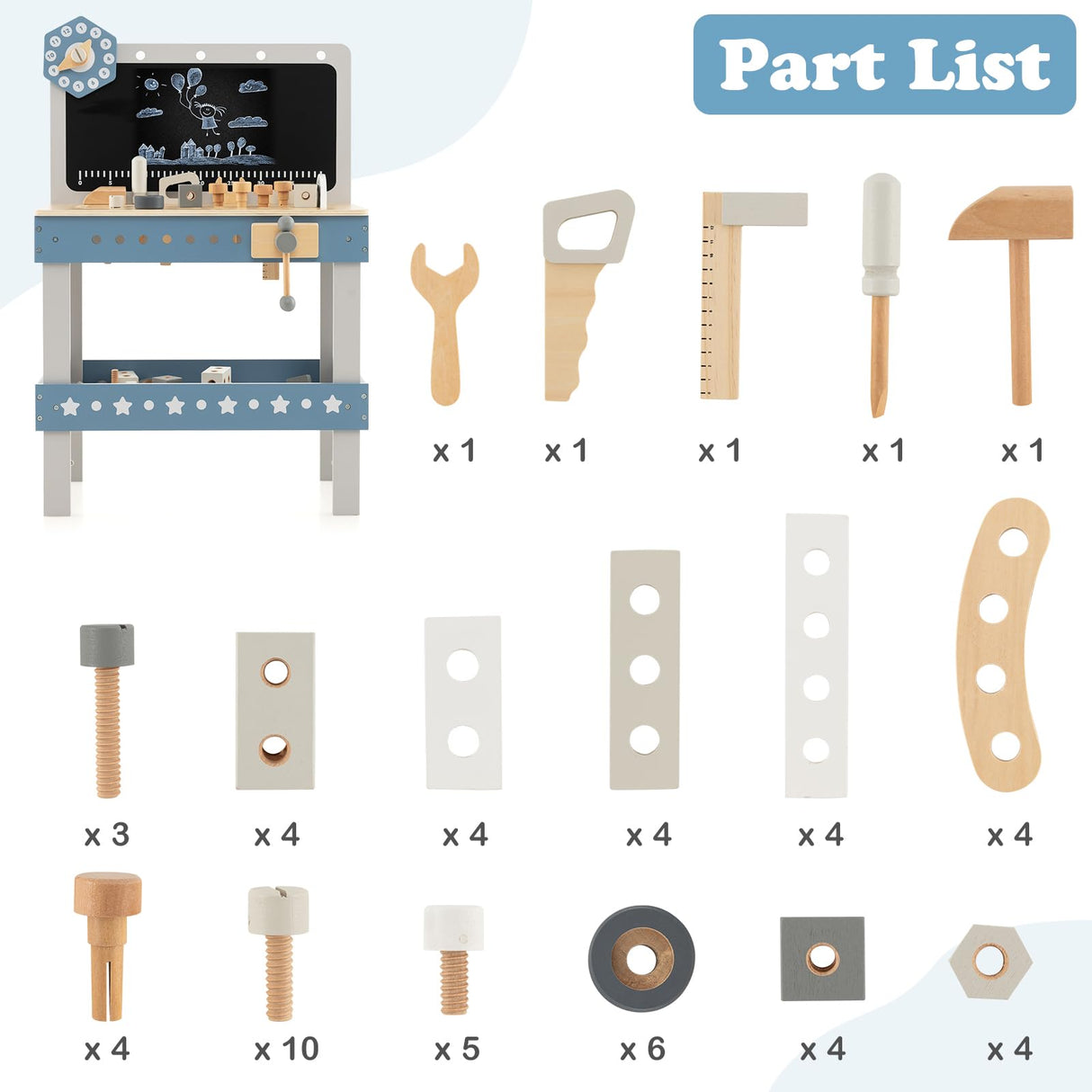 HONEY JOY Kids Play Tool Workbench Set