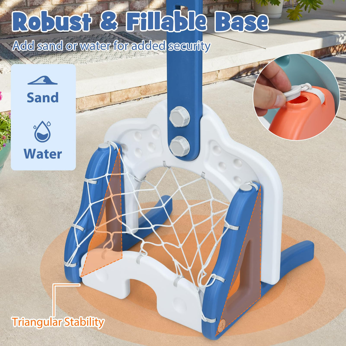 HONEY JOY Kids Basketball Hoop, 3 in 1 Toddler Sports Activity Center