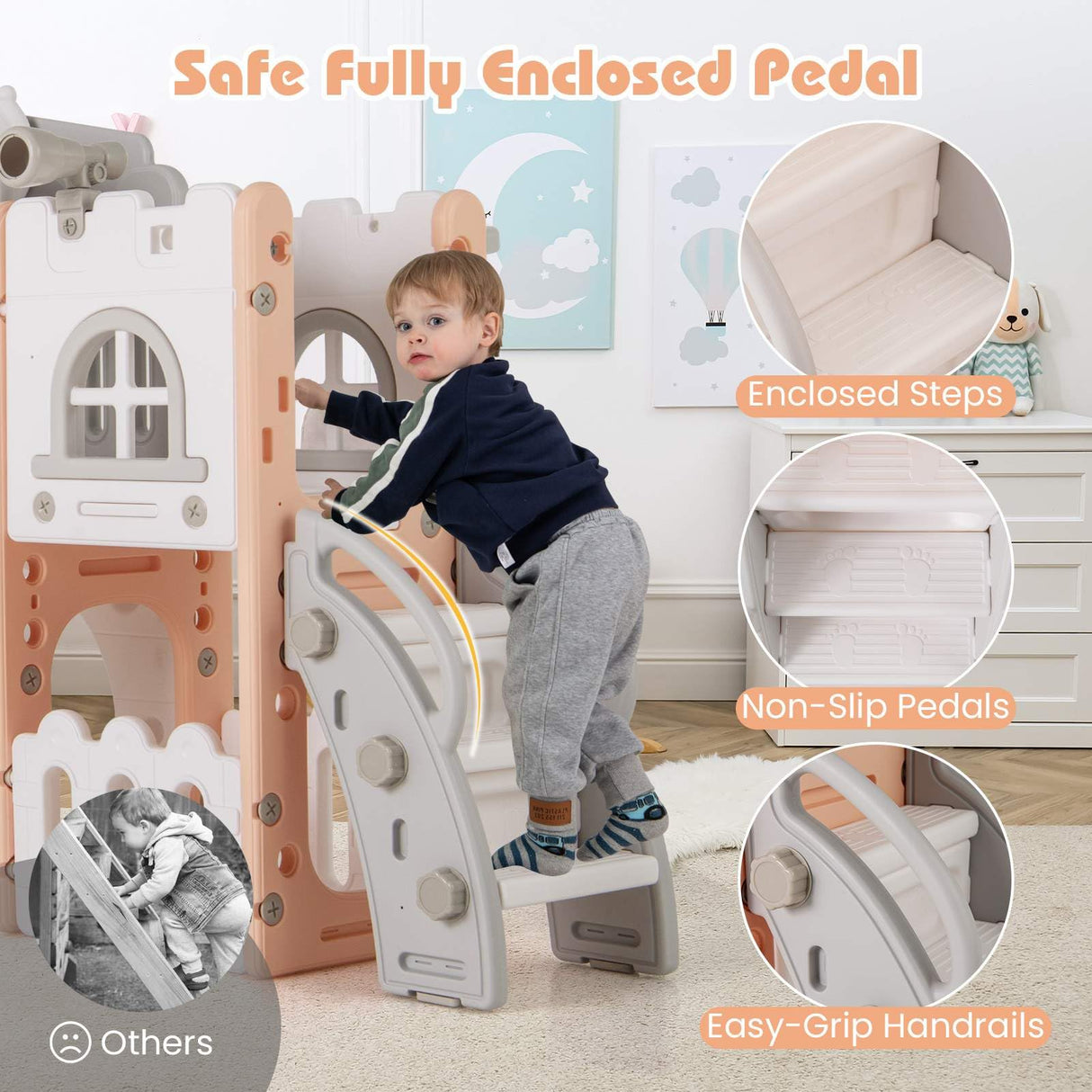 HONEY JOY All in 1 L-Shaped Slide for Toddlers Age 1-3