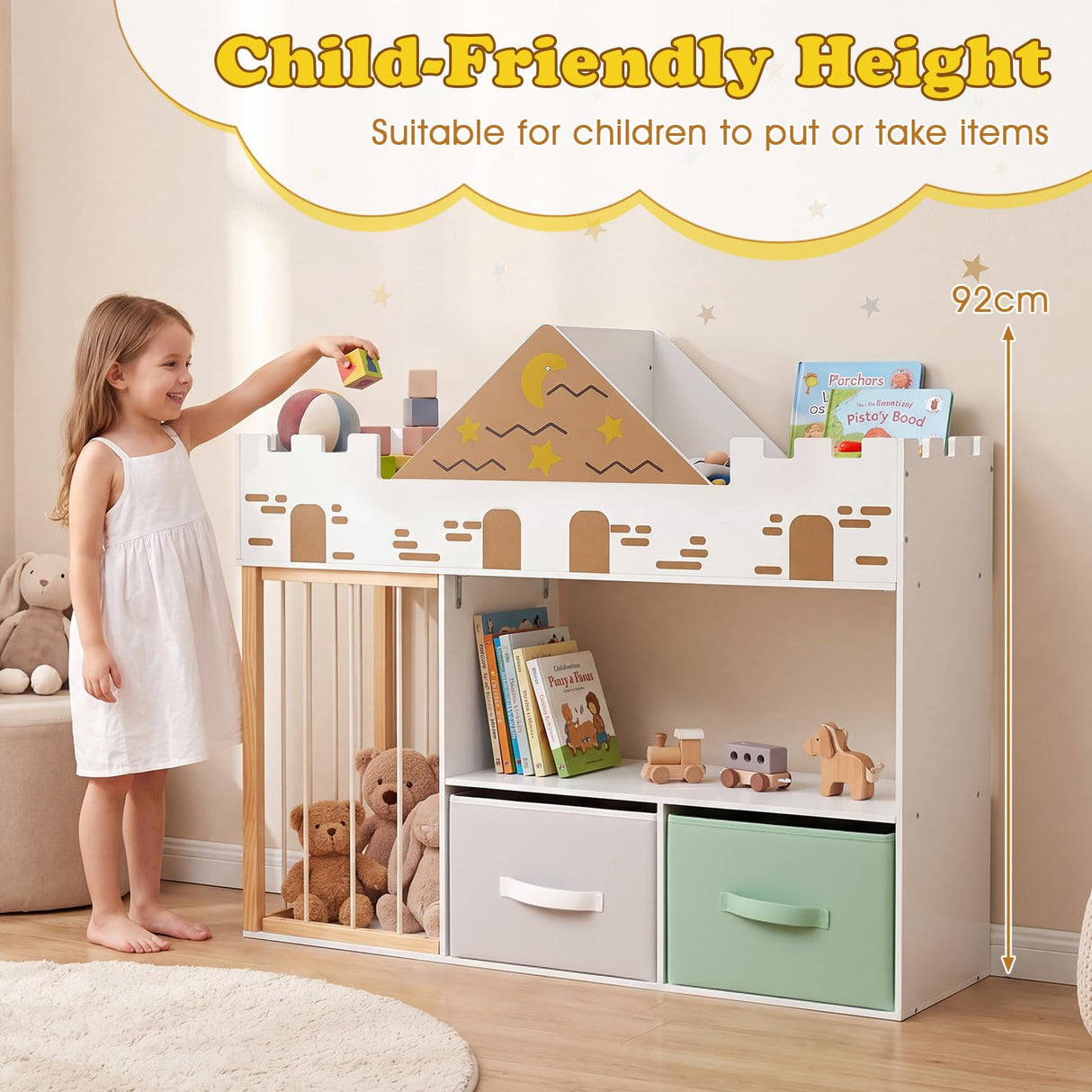 HONEY JOY Toy Storage Organizer with Stuffed Animal Storage