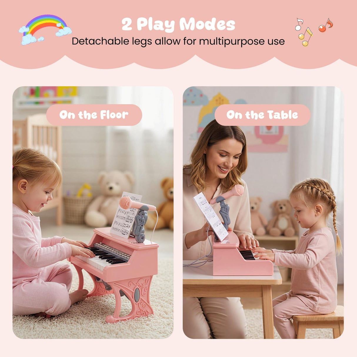 HONEY JOY Mini Keyboard Piano for Kids, 25 Keys Electric Piano