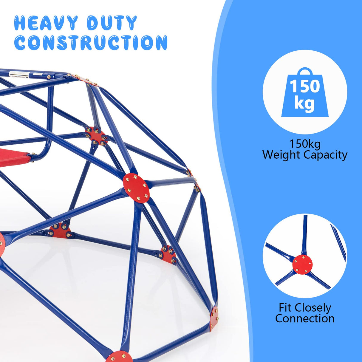 HONEY JOY Climbing Dome & Play Set, 8FT Geometric Dome Climber
