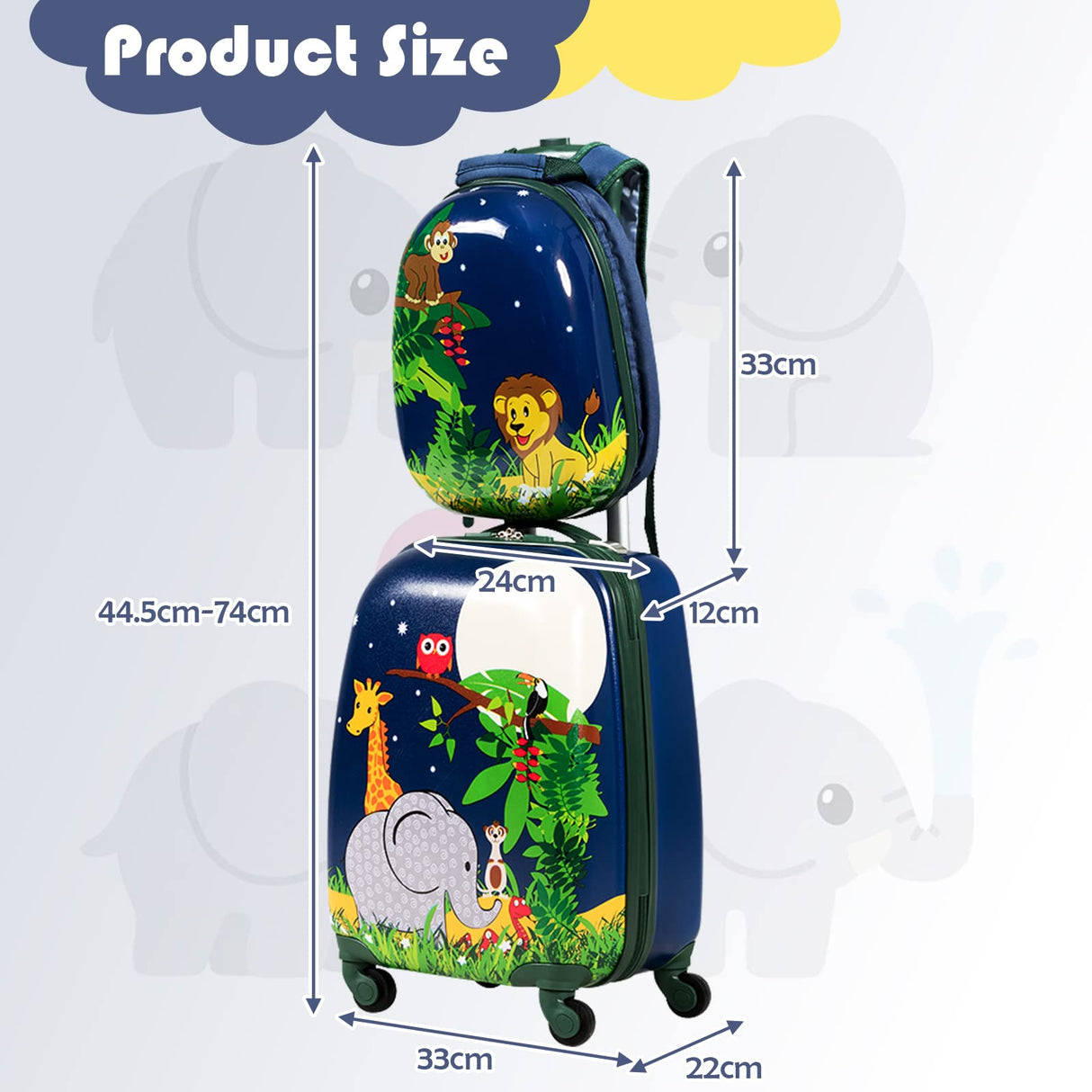 16” Toddlers Carry-on Suitcase & 13” Backpack Set